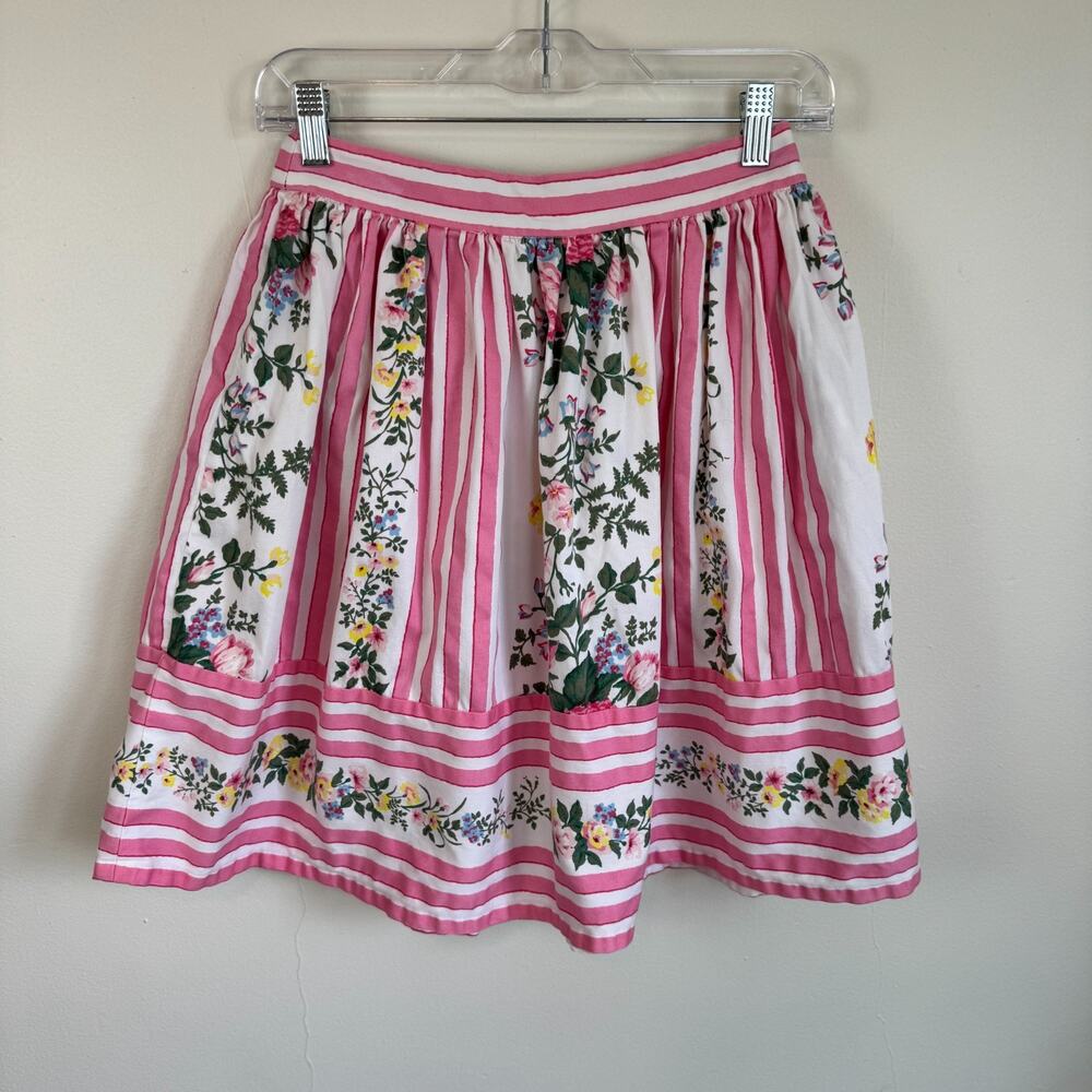VTG Y2K Betsey Johnson Skirt 4 S Floral Pink Poofy Coquette Fairy Garden Party